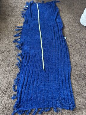 LuLaRoe Deep Blue Textured Knit Wrap / Throw Blanket